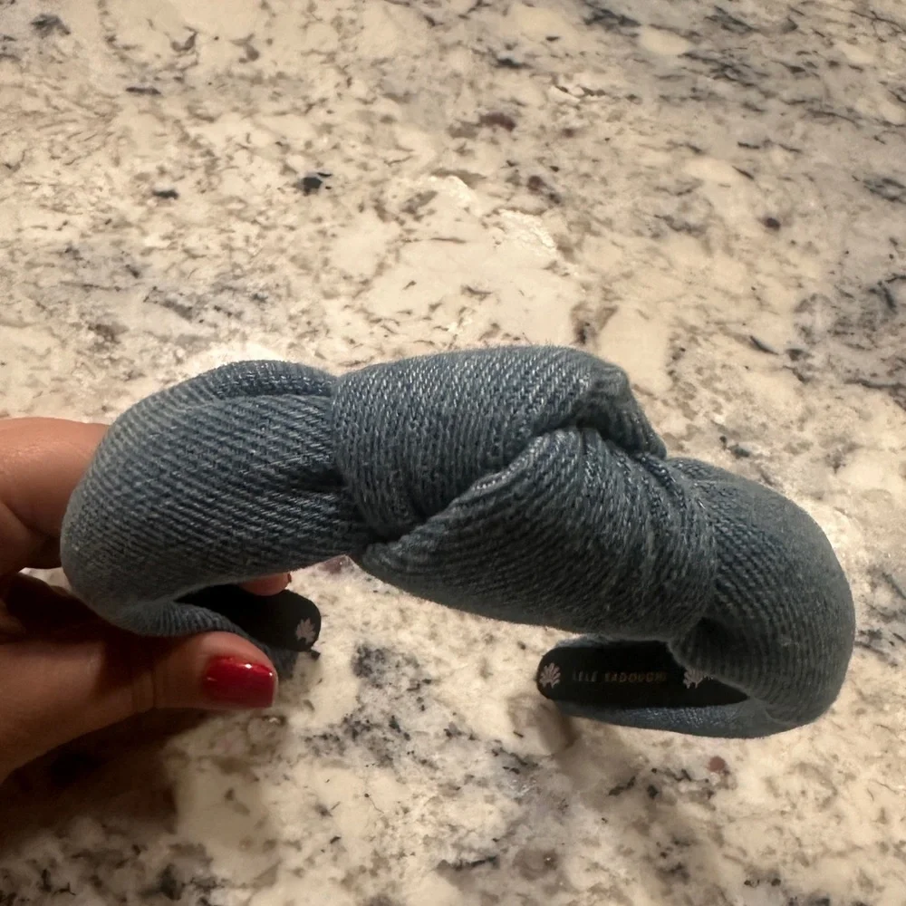 Lele Sadoughi KIDS denim knotted headband